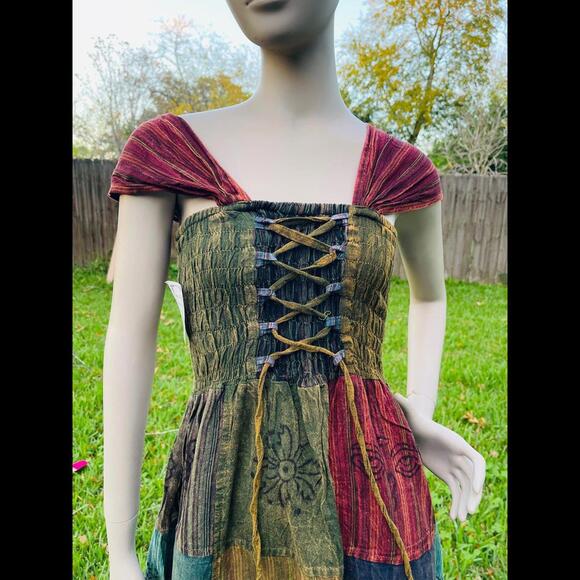 Beautiful cotton handmade patch skirt dresses - Picture 3 of 7